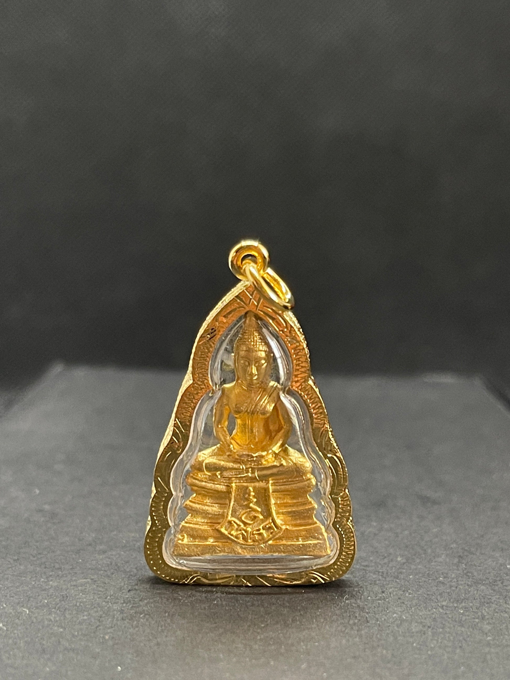 Amulette en verre Bouddha Gold Thaï/Khmer