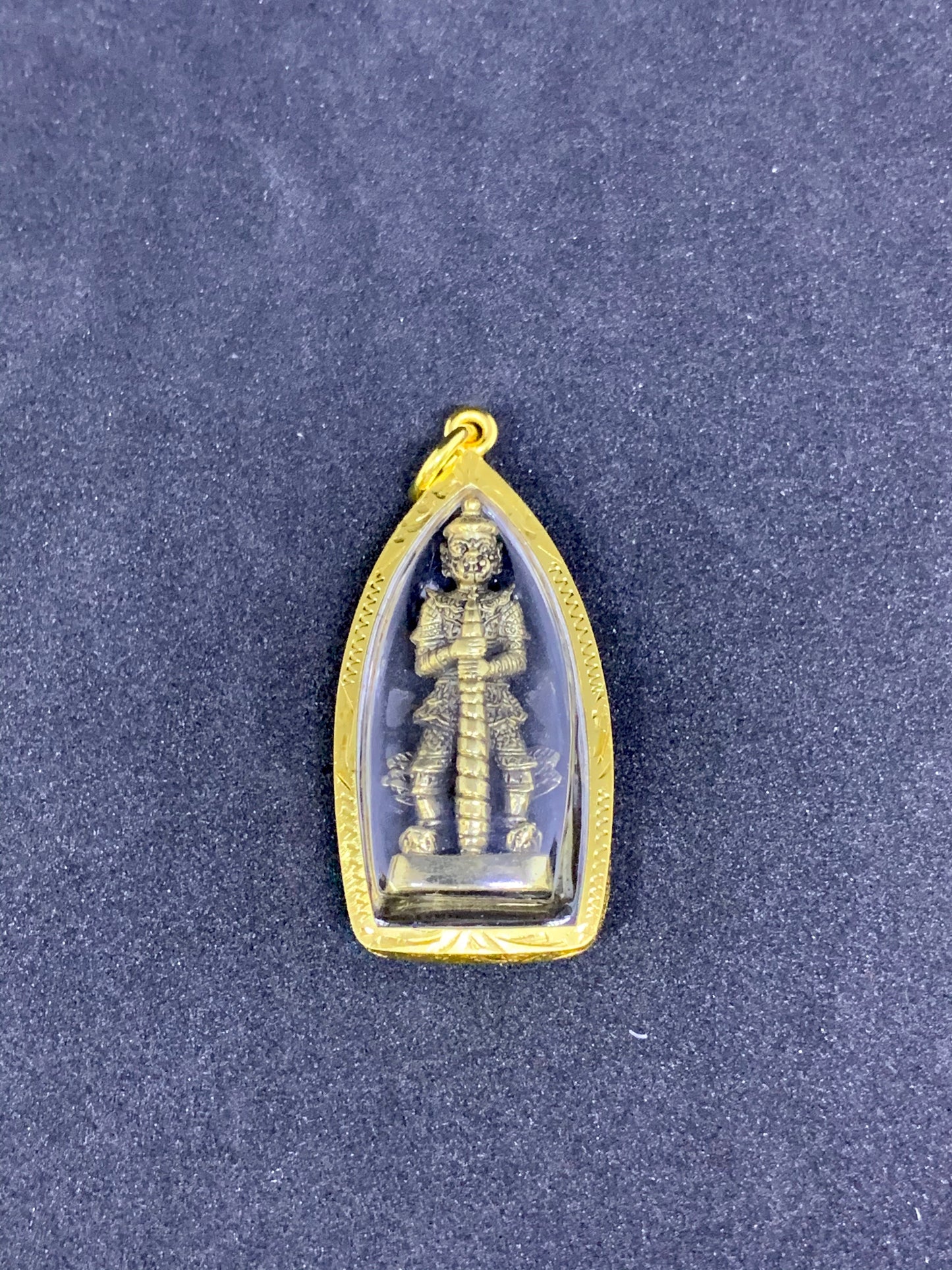 Amulette Yeak en verre Thaï/Khmer