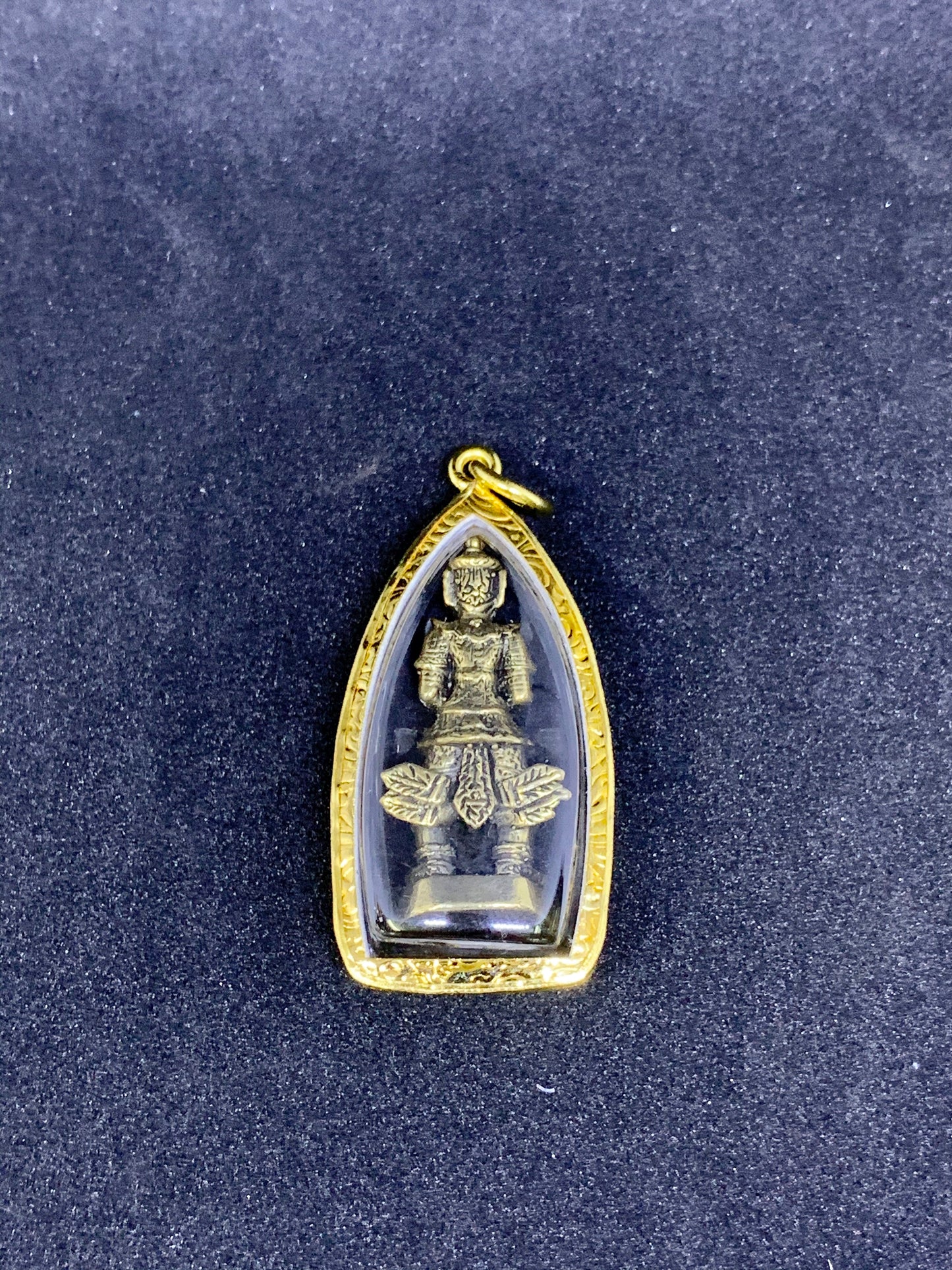 Amulette Yeak en verre Thaï/Khmer